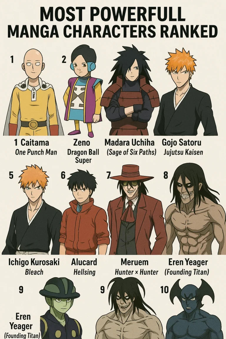Most Powerful Manga Characters Ranked